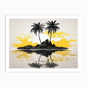 Palm Trees In The Water Art Print