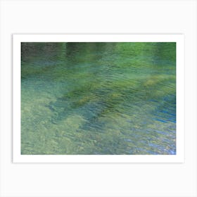 Blue-green reflections at the lake, summer dream Art Print