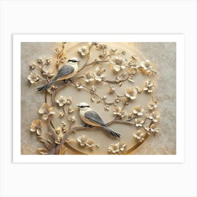 Birds On A Branch 2 Art Print