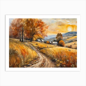 Autumn Landscape Painting (23) Art Print