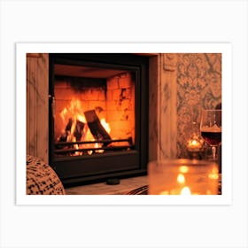 Fireplace In A Living Room Art Print