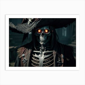 Scary Pirate Skeleton Witch Art Print