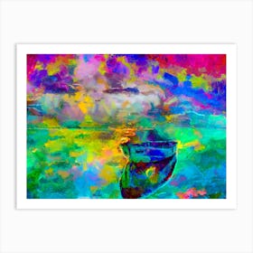 A Boat On The Sea Art Print