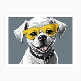 Dog In Sunglasses Art Print