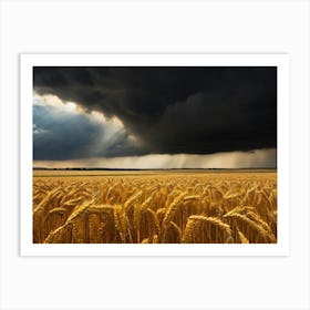 Storm Clouds Over Wheat Field Paintings Art Print Art Print