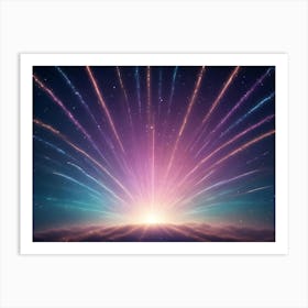 Abstract Image Of A Burst Of Light Radiating From A Central Point, Resembling A Sunrise Or A Cosmic Explosion Art Print