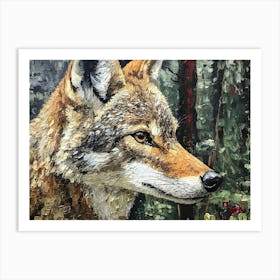 Coyote In The Woods 4 Art Print