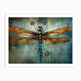 Steampunk Dragonfly Art Print