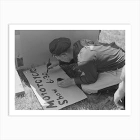 Painting A Sign, Fourth Of July, Vale, Oregon By Russell Lee Art Print