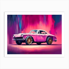 Pink Car Painting 1 Art Print