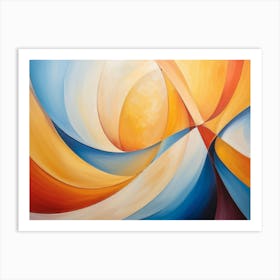 Abstract Composition Showcasing A Symphony Of Curves Interacting Across The Canvas Flowing With Gra Art Print