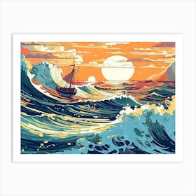 Sunset On The Sea Art Print