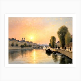 Sunset On The Seine 1 Art Print