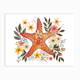 Little Floral Starfish Art Print