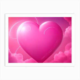 A Glowing Pink Heart Vibrant Horizontal Composition 89 Art Print