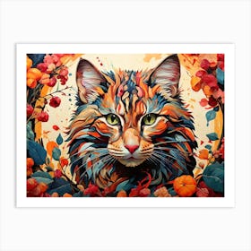 Autumn Cat Art Print