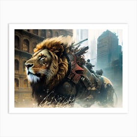 Lion In The City 3 Art Print