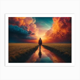 Sunset With Clouds Art Print