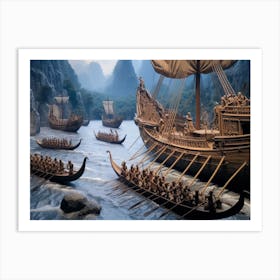 Ancient seafarers AI Realistic photo Art Print