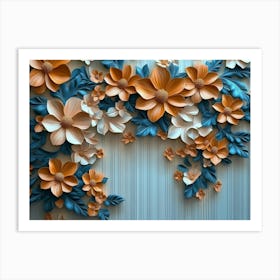 3d High Decoration Background Art,N3d Art Design With Floral Poster