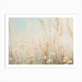 Beige Grasses Meadow Art Print