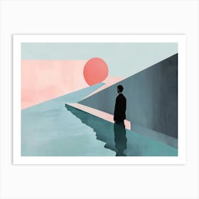 Man Standing In Water Art Print