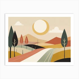 Abstract Mountains and Forest 2 Art Print