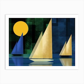 Seascape at Night Art Print