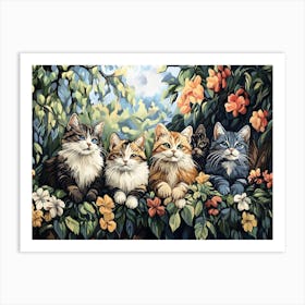 Cats In The Countryside Tapestry 2 Art Print