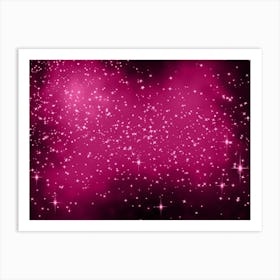 Hot Pink Shining Star Background Art Print