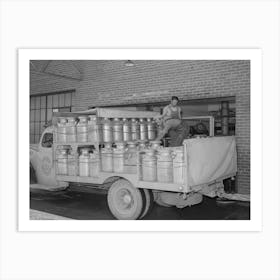 Truckload Of Milk Filled Cans Arrive At The Dairymen S Cooperative Creamery, Caldwell, Canyon County, Idaho Art Print