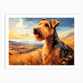 Airedale Terrier in the Countryside Art Print