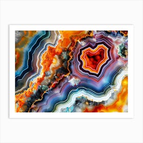 agate heart Art Print