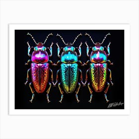 Scarab Blue - Rainbow Scarab Beetle Art Print