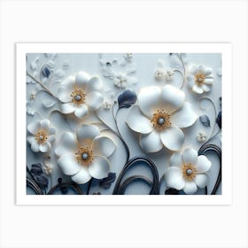 White Flowers 16 Art Print