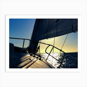 Sailboat At Sunset Martha’s Vineyard Sound (Martha’s Vineyard Series) Art Print