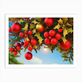 Christmas Holly Art Print