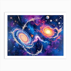 Flux Schnell A Majestic Bold Acrylic Painting Of A Cosmic Scen 1 1 Affiche