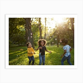 Children Playing In The Park 1 Art Print