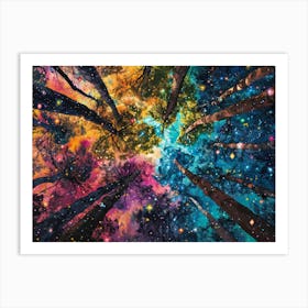 Colorful Trees In The Sky Art Print