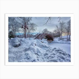 Bridge In The Snow Art Print