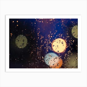 Rain Drops On A Window Art Print