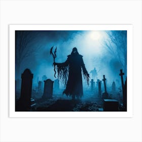 Spooky Graveyard 1 Art Print