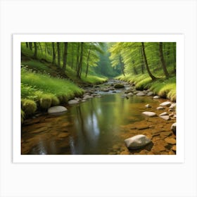 Stream In The Forest 1 Art Print