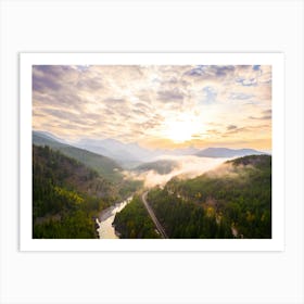 Montana Mountains Aerial Landscape Art Print