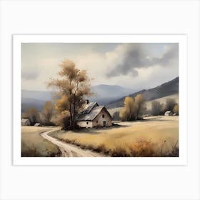 Cloud Oil Painting Farmhouse Nursery French Countryside (26) Art Print