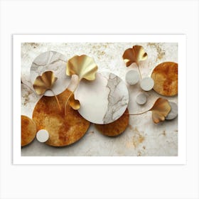 Gold And Marble 3d Art Print