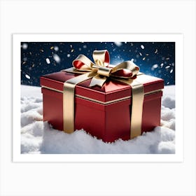 Christmas Gift Red Art Print