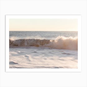 Sunset Waves In Iceland Art Print