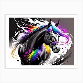 Rainbow Horse Painting 2 Art Print